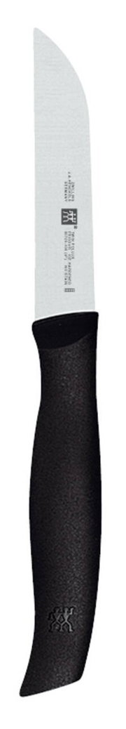 Gemüsemesser TWIN GRIP mit schwarzem Griff und silberner Klinge, seitliche Ansicht