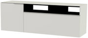 Hänge-Lowboard in moderner, minimalistischer Optik, seitliche Perspektive