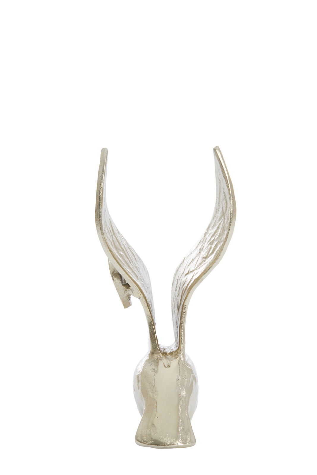 Silbernes Ornament in Form von Flügeln, Ansicht von hinten.