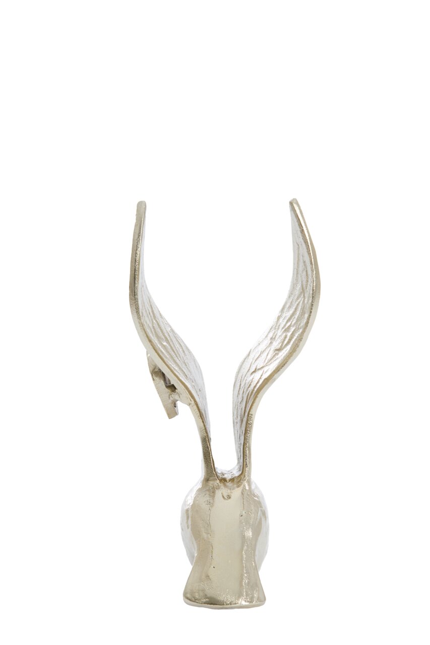Silbernes Ornament in Form von Flügeln, Ansicht von hinten.