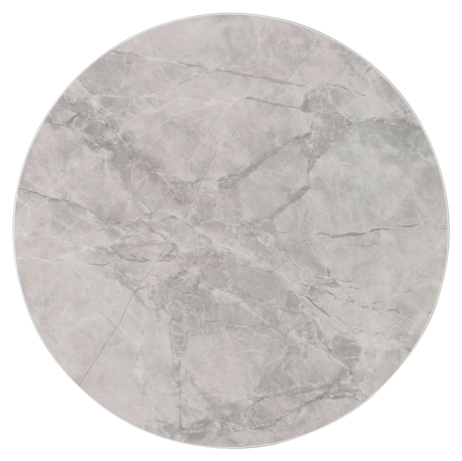 Runde Tischplatte aus grauem Marmor, Draufsicht