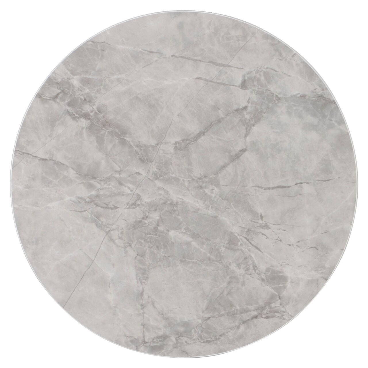 Runde Tischplatte aus grauem Marmor, Draufsicht