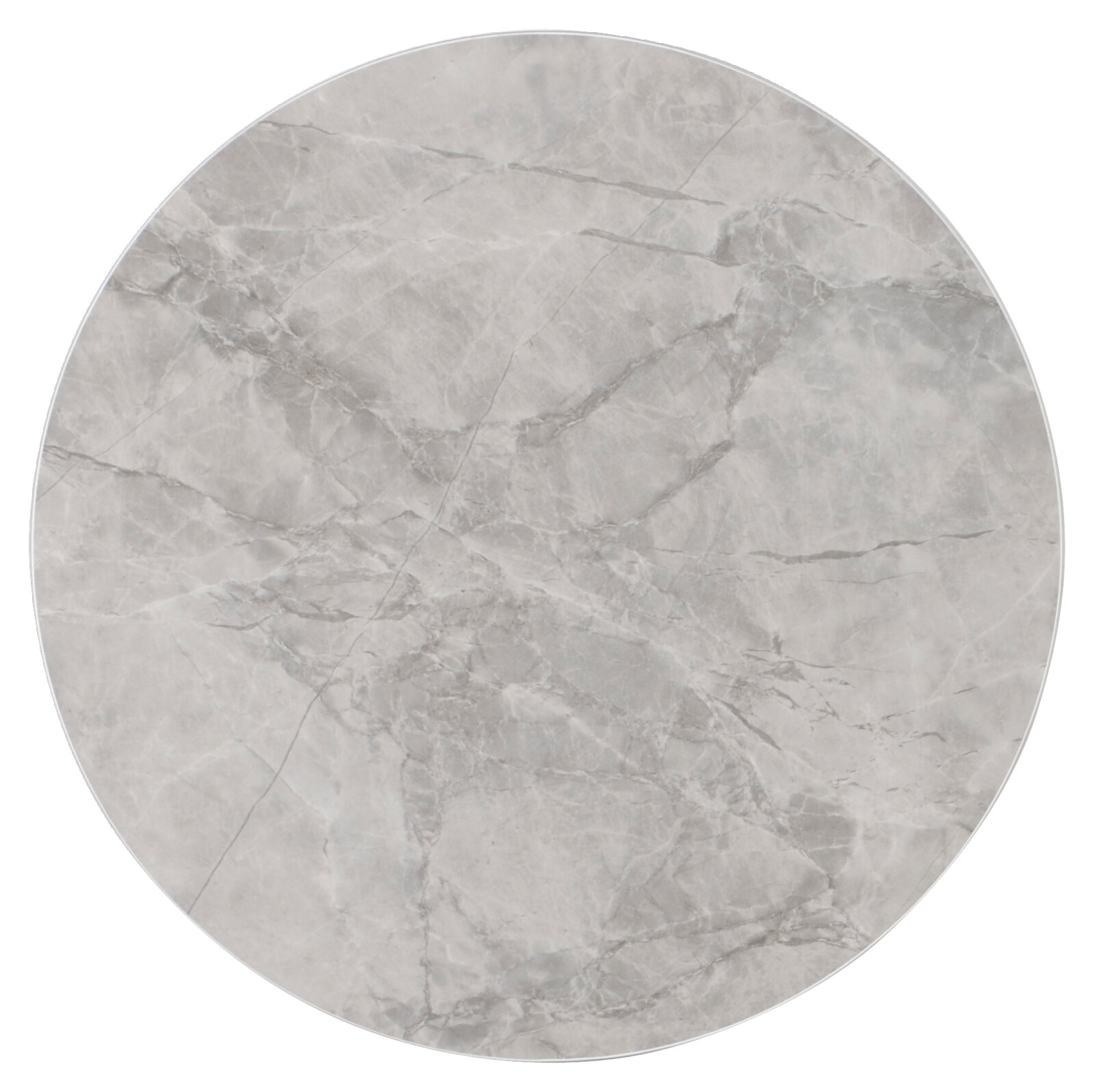 Stylife Beistelltisch GROOVE Runde Tischplatte aus grauem Marmor, Draufsicht