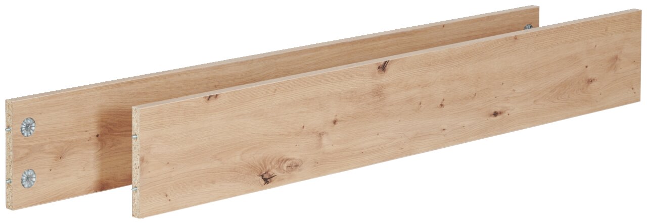 Zwei Holzpaneele in Eichenoptik, seitliche Perspektive