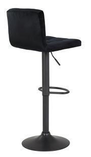 Schwarzer Barhocker AMANDA mit Rückenlehne, seitliche Perspektive