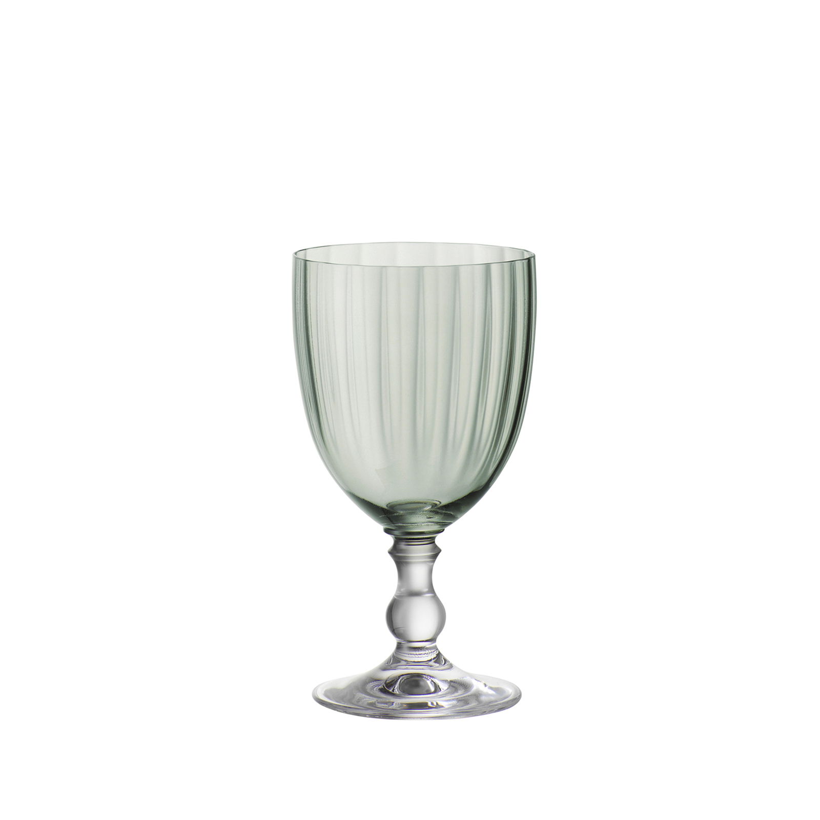 BOHEMIA Cristal Rotweinkelch GEORGIA Weinkelch aus rauchgrünem Glas mit 350 ml Fassungsvermögen, seitliche Ansicht