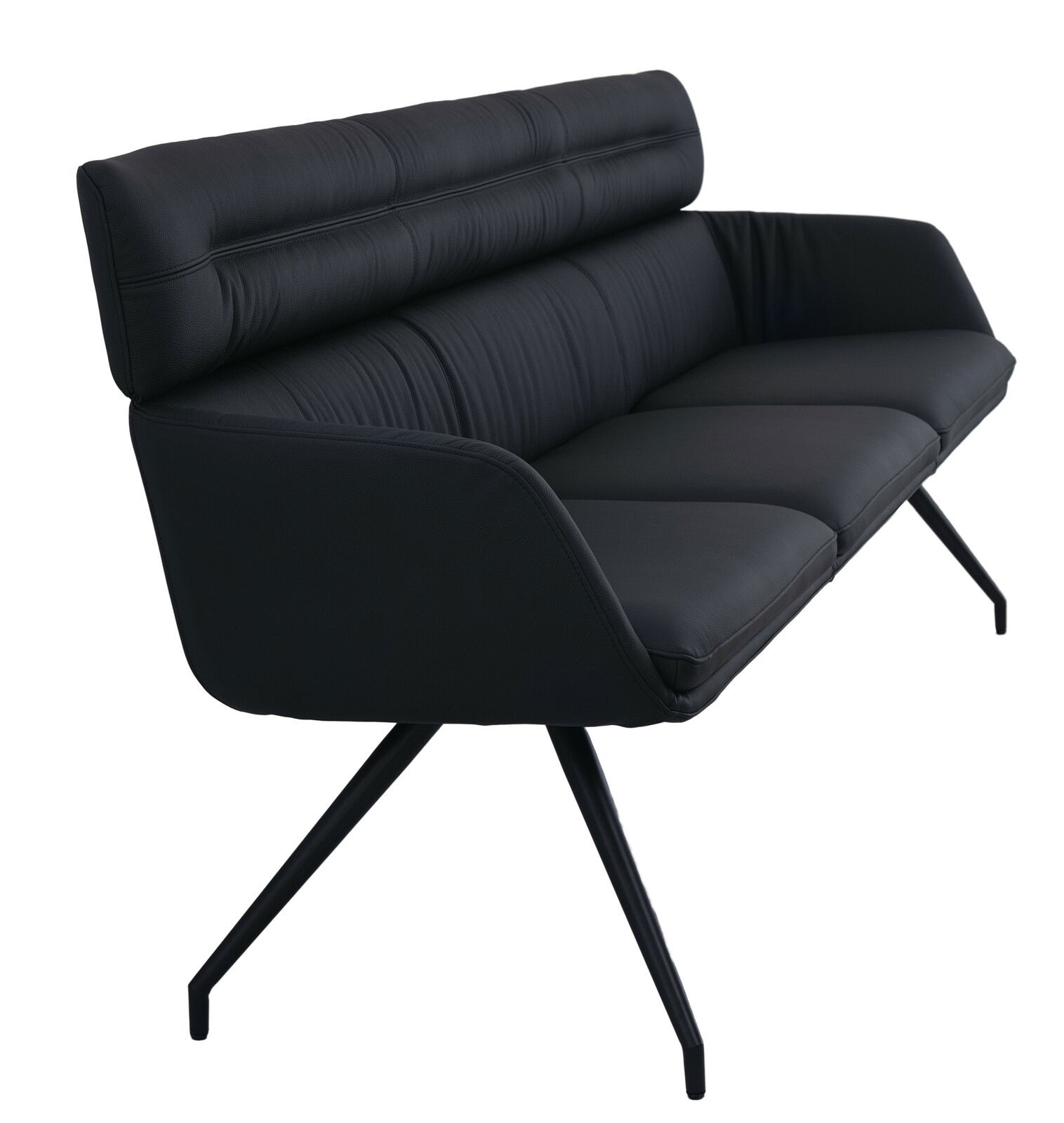 Dieter Knoll Sitzbank PABLO Schwarze Sitzbank mit modernem Design, seitliche Perspektive