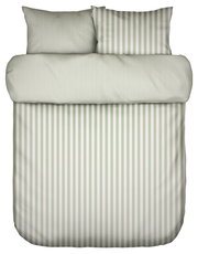 Bettwäsche-Set 135x200cm mit grün-weißen Streifen, Draufsicht