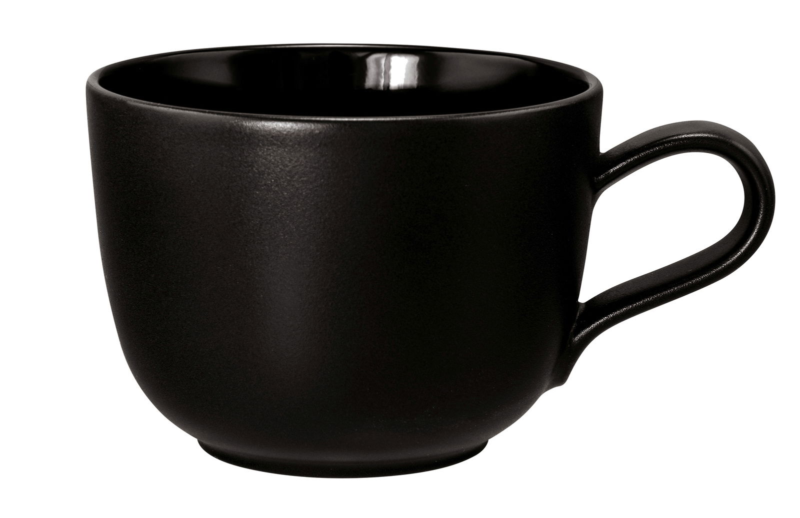 Seltmann Weiden Kaffeetasse LIBERTY BLACK Schwarze Kaffeetasse mit Henkel, seitliche Perspektive