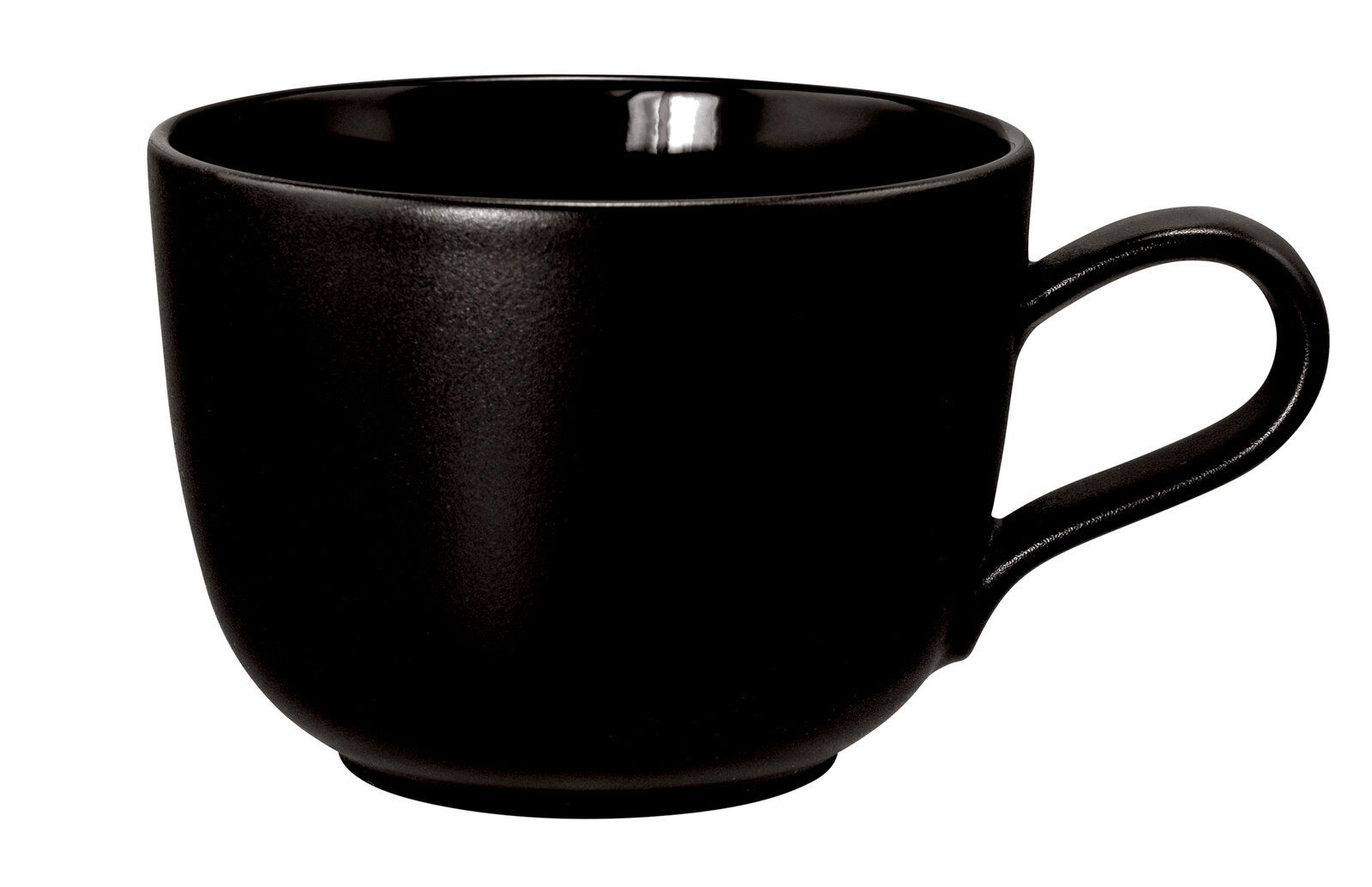 Seltmann Weiden Kaffeetasse LIBERTY BLACK Schwarze Kaffeetasse mit Henkel, seitliche Perspektive