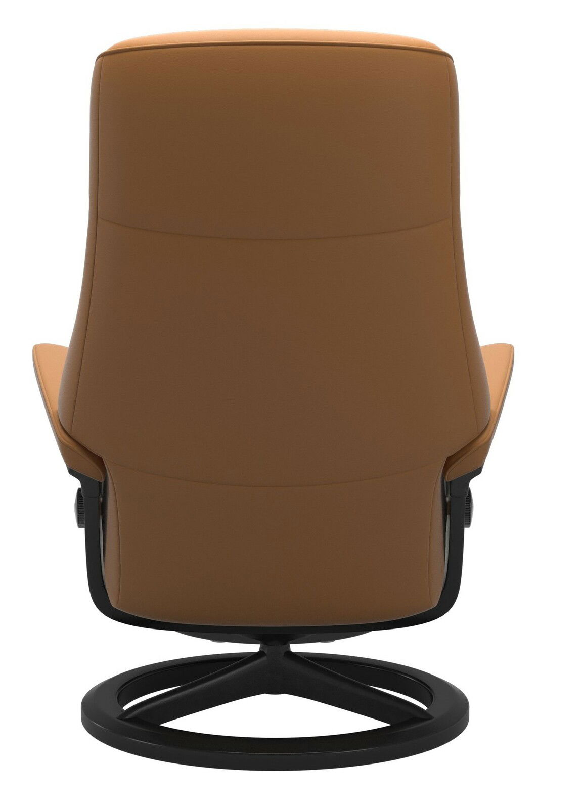 Stressless Einzelsesselset PHILIP Rückansicht eines braunen Einzelsessels mit schwarzem Drehgestell