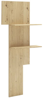 Holz-Wandregal mit zwei Regalböden, seitliche Perspektive
