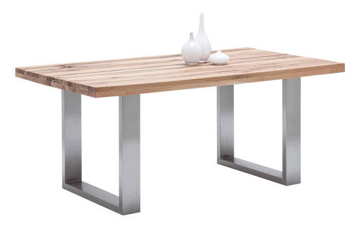 Novel Esstisch CASTELLO Moderner Esstisch mit Holzplatte und Metallbeinen, seitliche Perspektive