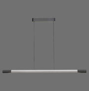 Moderne LED-Pendelleuchte in minimalistischem Design, seitliche Perspektive