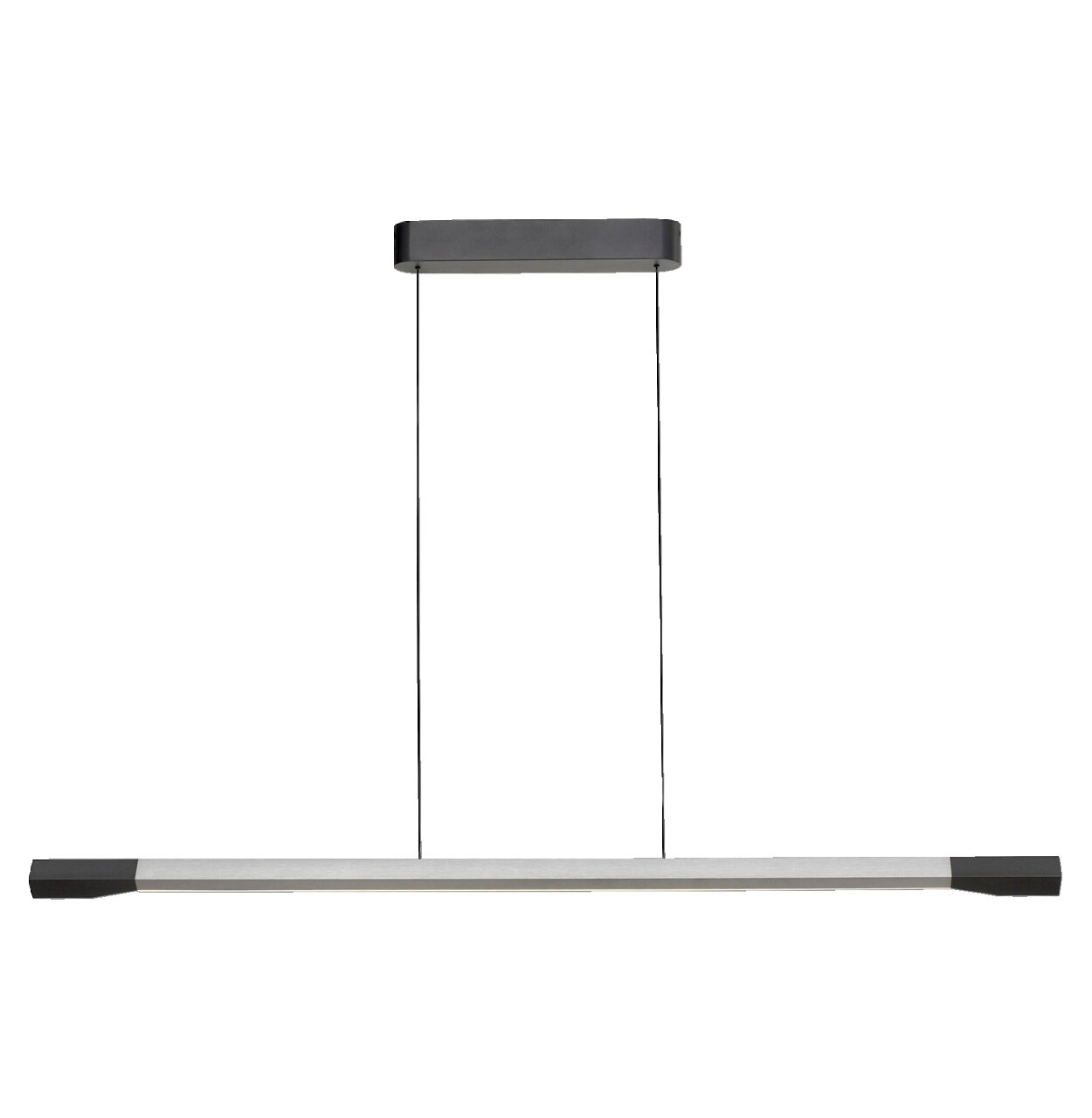 Moderne LED-Pendelleuchte in minimalistischem Design, seitliche Perspektive