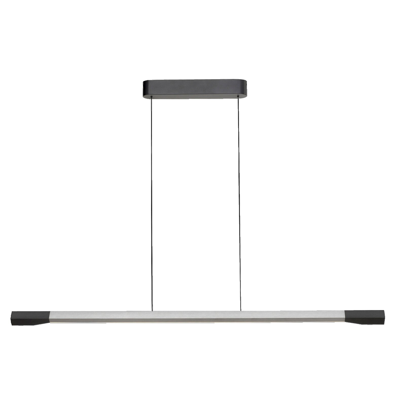 Moderne LED-Pendelleuchte in minimalistischem Design, seitliche Perspektive