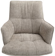 Bequemer Sessel aus beigem Stoff, Vorderansicht