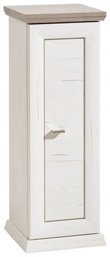 Beistelltisch mit einer Tür aus der Serie Camron/Benton in Holzoptik, frontal abgebildet.