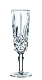 Elegantes Champagnerglas Noblesse mit detailliertem Schliff, frontal abgebildet.