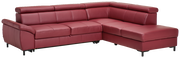 Rote Eckgarnitur Zurbrüggen Ecksofa LENO 2.0, seitliche Perspektive