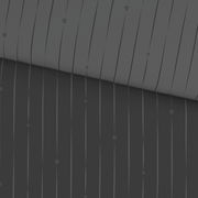 Wendebettwäsche mit feinen vertikalen Streifen und dezentem Muster, aus der Vogelperspektive fotografiert.