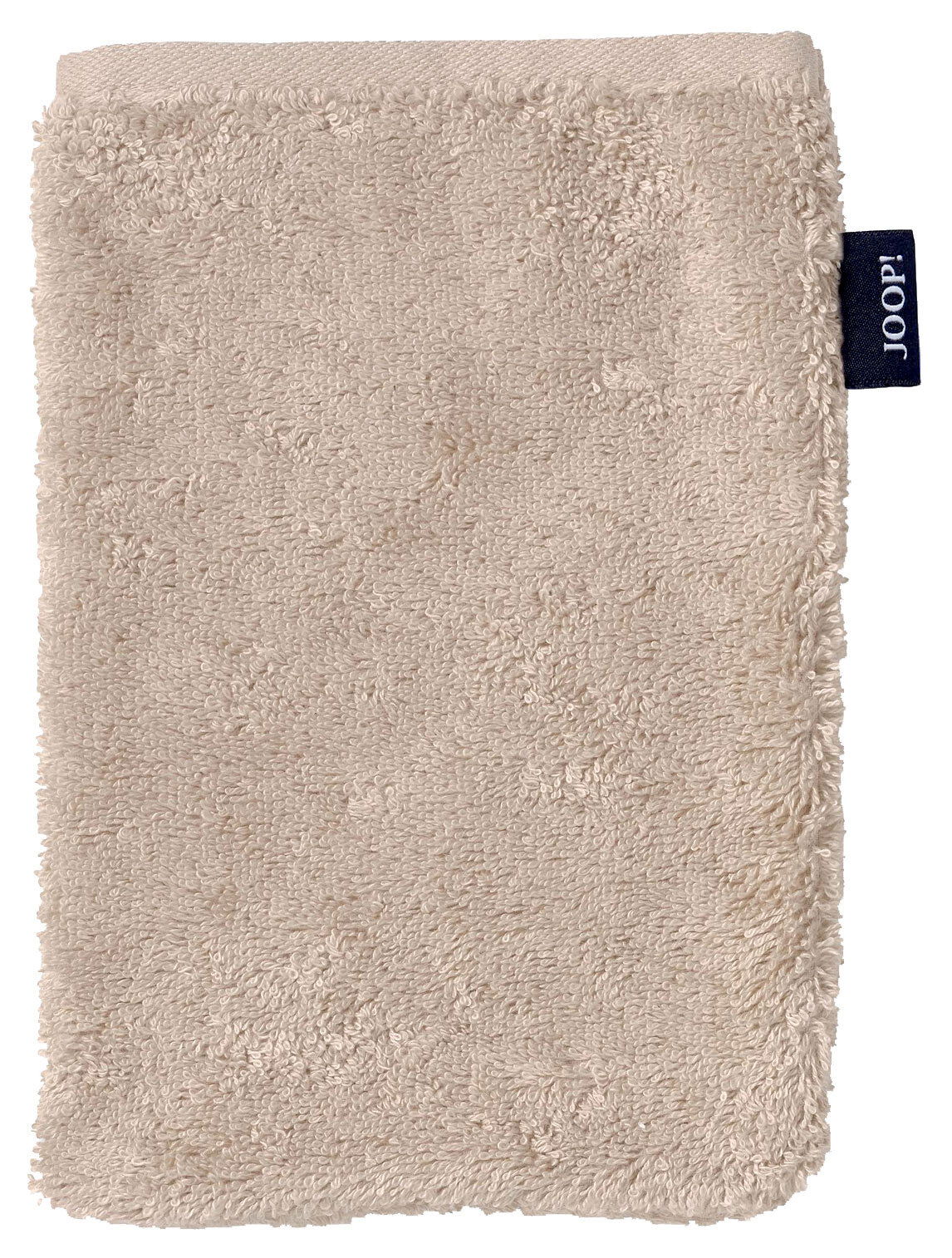 JOOP! Waschhandschuh DOUBLEFACE CLASSIC Beige Waschhandschuh aus Frottee mit Joop-Label, Vorderansicht