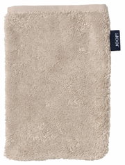 Beige Waschhandschuh aus Frottee mit Joop-Label, Vorderansicht