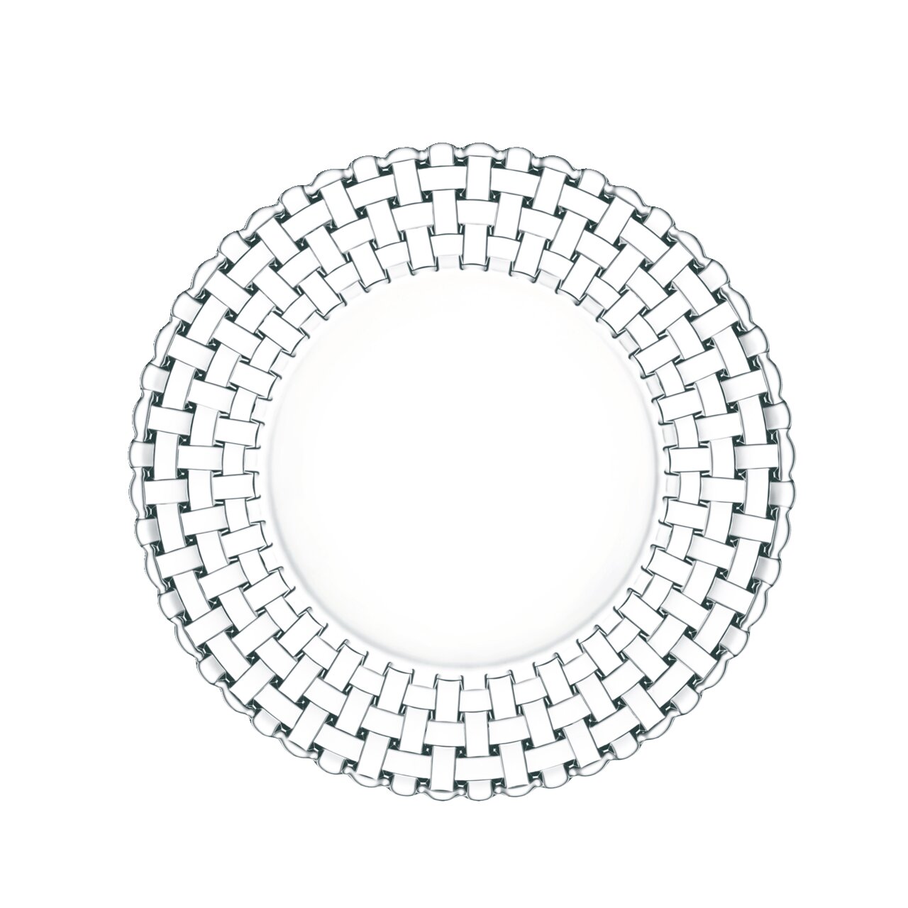 Ansicht von oben auf einen Platzteller aus der Bossa Nova Kollektion mit geflochtenem Design.
