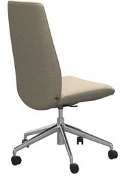 Moderner Home Office Stuhl mit Stoffbezug in Beige, Seitenansicht