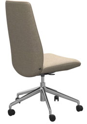 Moderner Home Office Stuhl mit Stoffbezug in Beige, Seitenansicht
