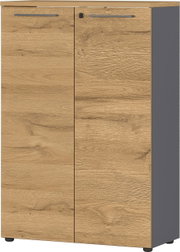 Moderner Aktenschrank aus Holz mit zwei Türen, Frontansicht