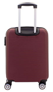 Burgunderfarbener Trolley mit ausziehbarem Griff und vier Rollen, Vorderansicht