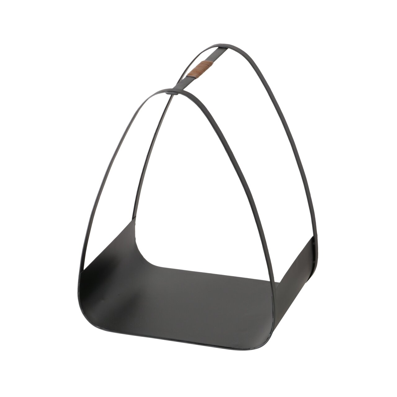 Modern houtrek Timo van zwart metaal, hoogte 50 cm, zijaanzicht