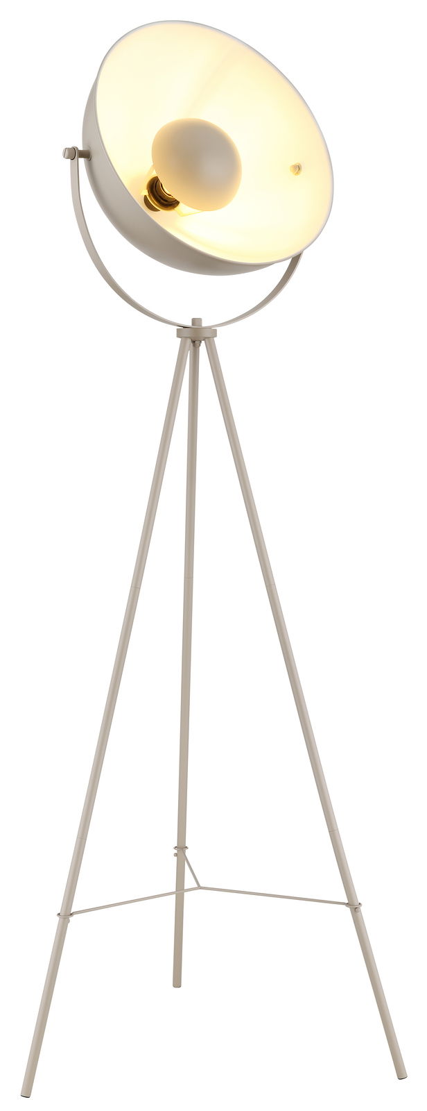 NOWA Stehleuchte TIMO Stehleuchte mit dreibeinigem Stativ und großem, runden Lampenschirm, seitliche Perspektive