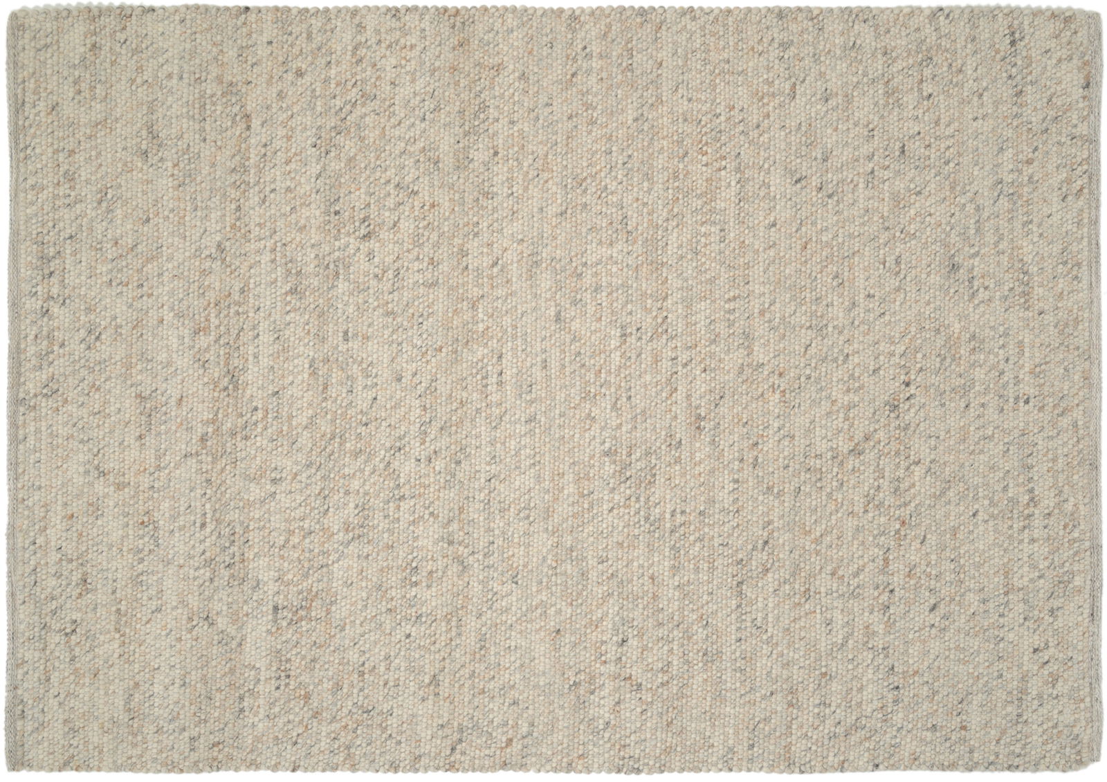 Handgewebter Teppich in neutralen Beige- und Grautönen, Draufsicht