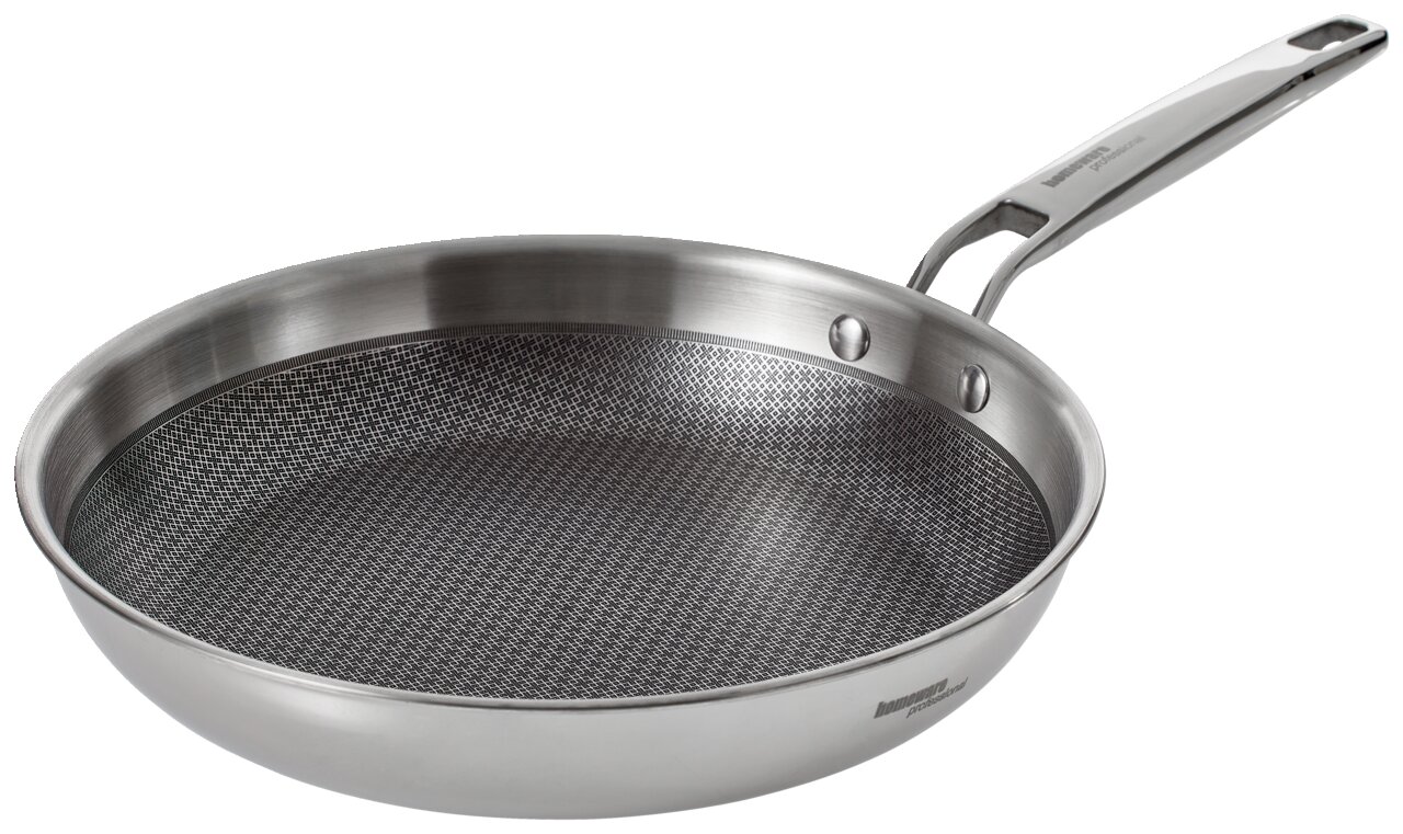 Homeware Bratpfanne 28 cm CUCINA PERFETTA Bratpfanne Cucina Perfetta aus Edelstahl, seitliche Perspektive