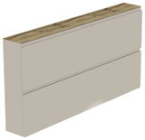 XL-Hängeschuhschrank 2K-T22 in seitlicher Perspektive, mit zwei Klappen und einer Holzoberfläche.