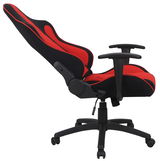 Gaming Stuhl in Rot und Schwarz, seitliche Perspektive