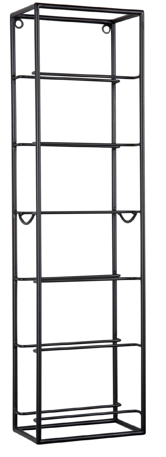 present time Weinregal SINGLE Schwarzes, vertikales Weinregal aus Metall mit mehreren Ebenen, frontale Ansicht.
