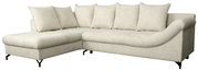 Beige Ecksofa mit Ottomane links, Vorderansicht