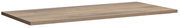 Holzfarbene Tischplatte der E-Serie E-START, perspektivisch von schräg oben fotografiert.