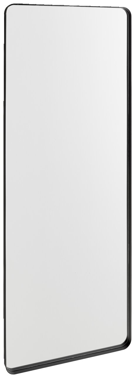 Rechteckiger Spiegel mit schwarzem Rahmen, ca. 60x160 cm, seitliche Perspektive