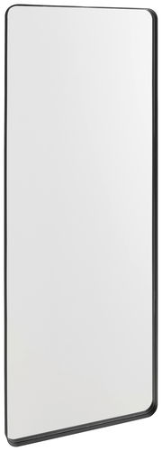 Rechteckiger Spiegel mit schwarzem Rahmen, ca. 60x160 cm, seitliche Perspektive