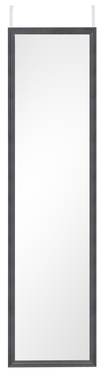 Türhängespiegel BEA mit schwarzem Rahmen, frontal fotografiert, ca. 30x120 cm