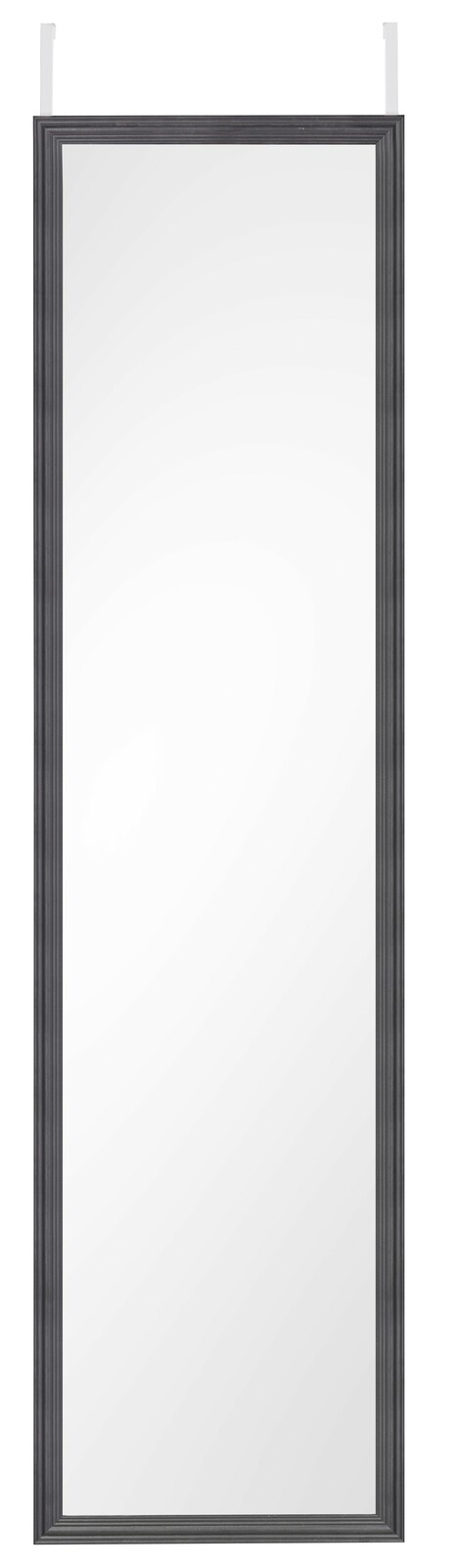 Türhängespiegel BEA mit schwarzem Rahmen, frontal fotografiert, ca. 30x120 cm