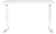 Höhenverstellbarer Schreibtisch in Weiß, Vorderansicht