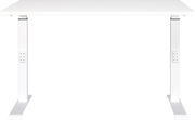Höhenverstellbarer Schreibtisch in Weiß, Vorderansicht