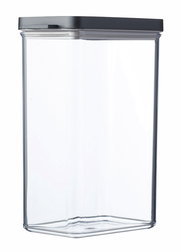 Rechteckige Vorratsdose Omnia mit schwarzem Deckel, frontal fotografiert