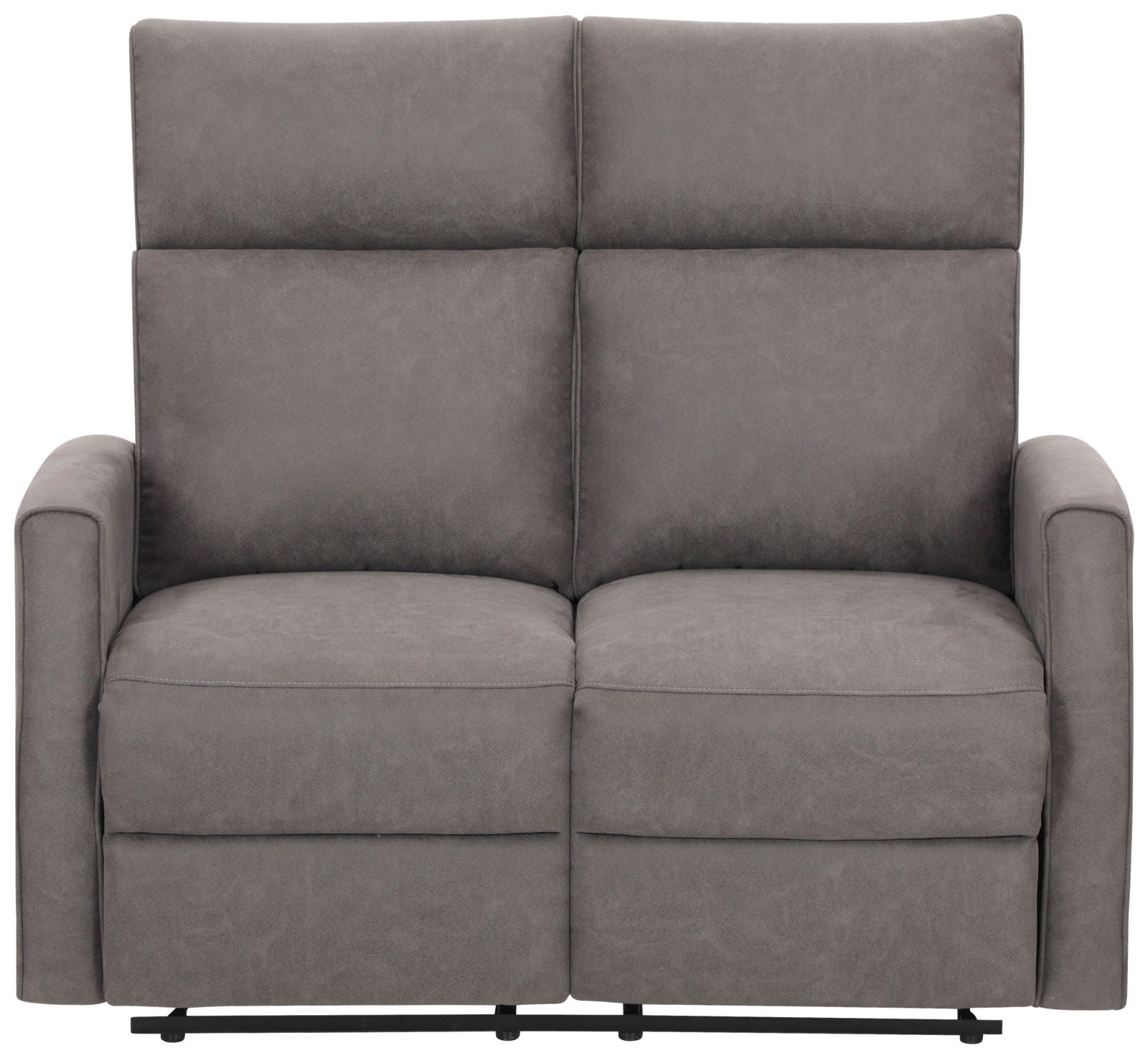 Graues 2-Sitzer-Sofa mit hoher Rückenlehne, Frontalansicht