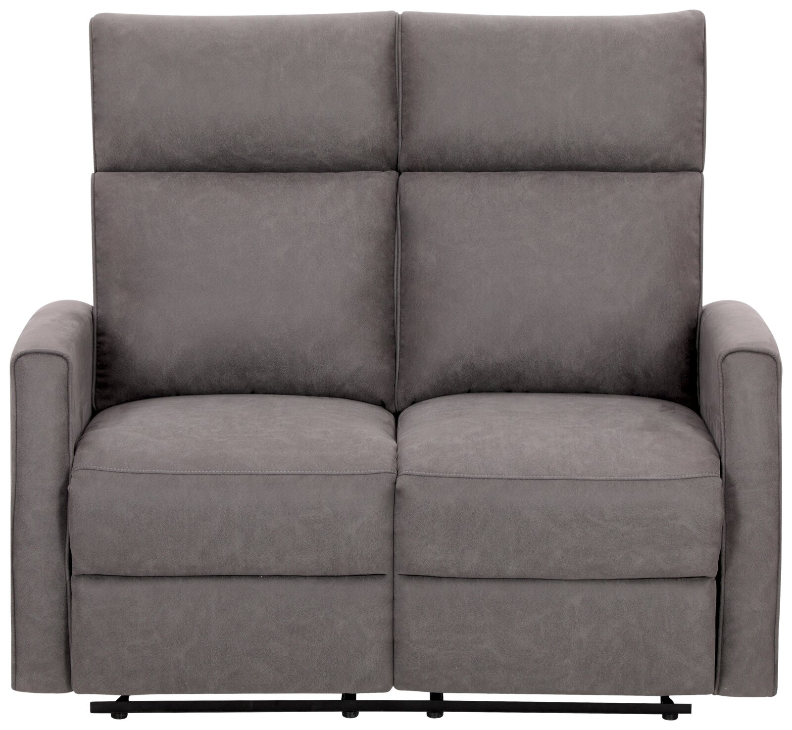 Graues 2-Sitzer-Sofa mit hoher Rückenlehne, Frontalansicht